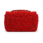 2022 Red Tweed Classic Mini Rectangular Flap Bag