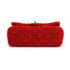 2022 Red Tweed Classic Mini Rectangular Flap Bag