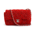 2022 Red Tweed Classic Mini Rectangular Flap Bag