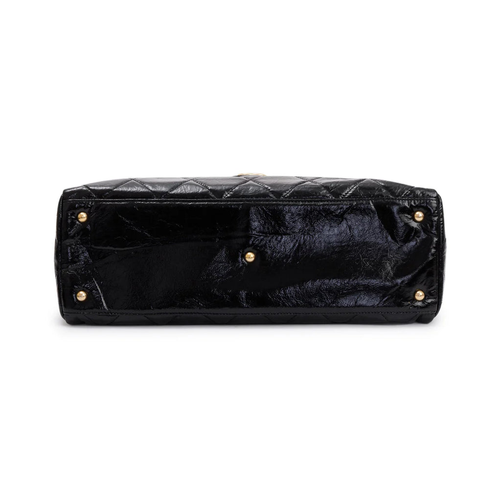 2023 Black Patent Leather Maxi Bowling Bag