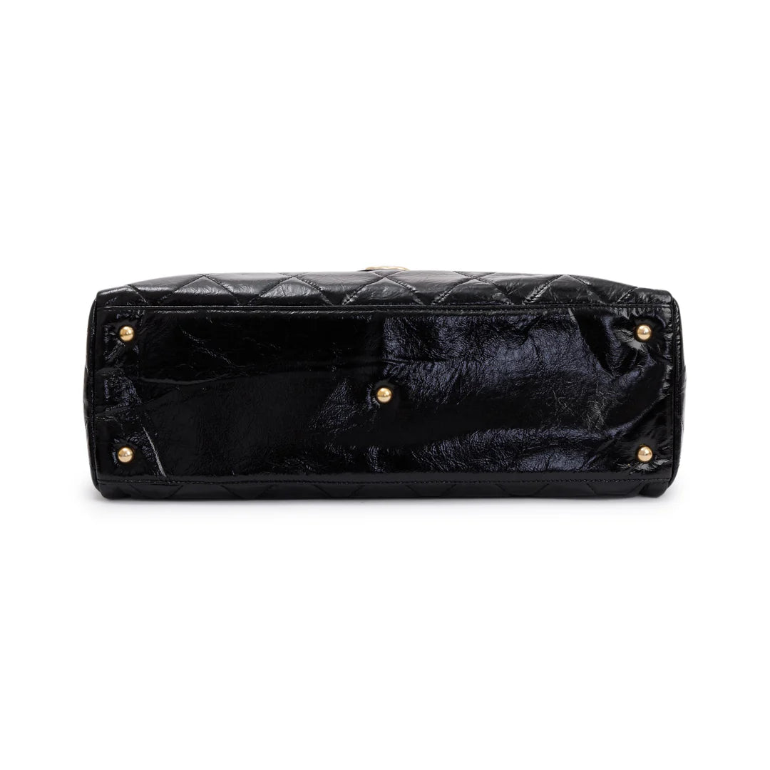 2023 Black Patent Leather Maxi Bowling Bag