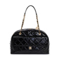 2023 Black Patent Leather Maxi Bowling Bag