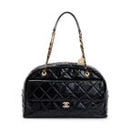 2023 Black Patent Leather Maxi Bowling Bag