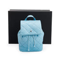 2024 Blue Quilted Caviar Leather Mini Backpack w/ Box