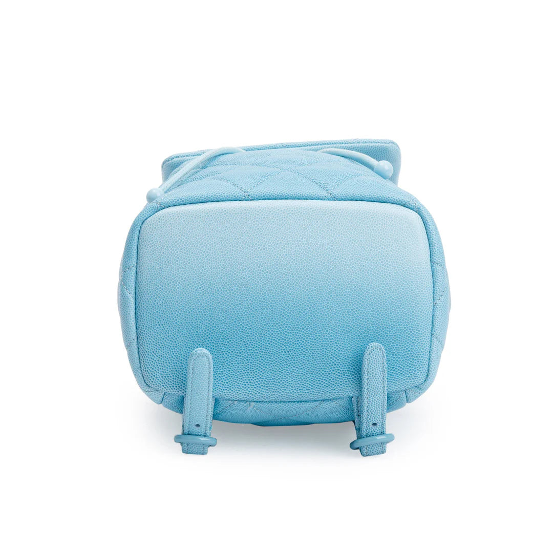 2024 Blue Quilted Caviar Leather Mini Backpack w/ Box