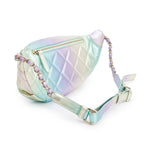 2024 Iridescent Rainbow Metallic Quilted Calfskin Leather Belt Bag w/ Box