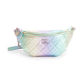 2024 Iridescent Rainbow Metallic Quilted Calfskin Leather Belt Bag w/ Box