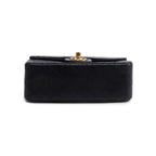 Vintage Black Lambskin Classic Mini Square Flap w/ Authenticity Card