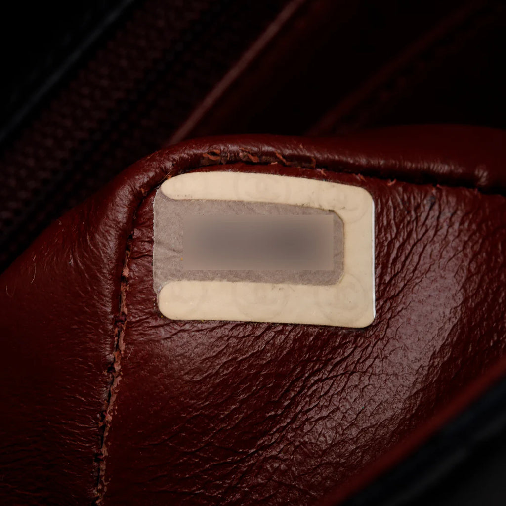 Vintage Black Lambskin Classic Mini Square Flap w/ Authenticity Card