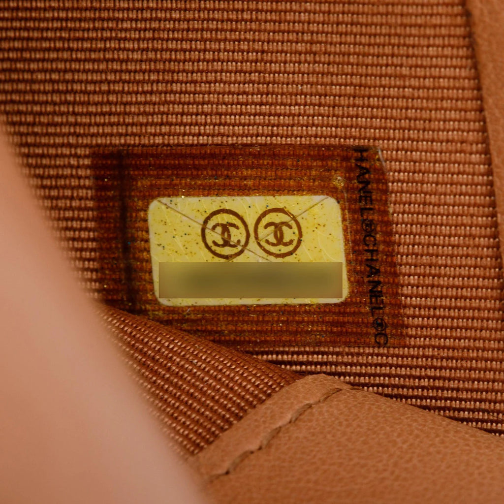 Beige Lambskin Leather Continental Flap Wallet