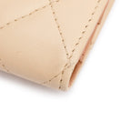 Beige Lambskin Leather Continental Flap Wallet