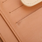 Beige Lambskin Leather Continental Flap Wallet