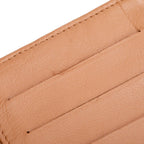 Beige Lambskin Leather Continental Flap Wallet