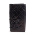 Black Calfskin Leather Cambon Yen Wallet