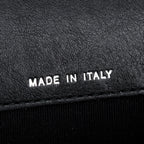 Black Calfskin Leather Classic Flap Card Holder
