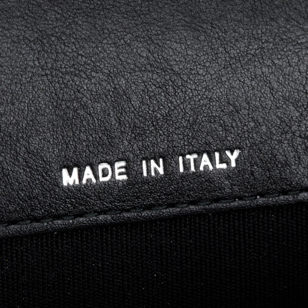 Black Calfskin Leather Classic Flap Card Holder