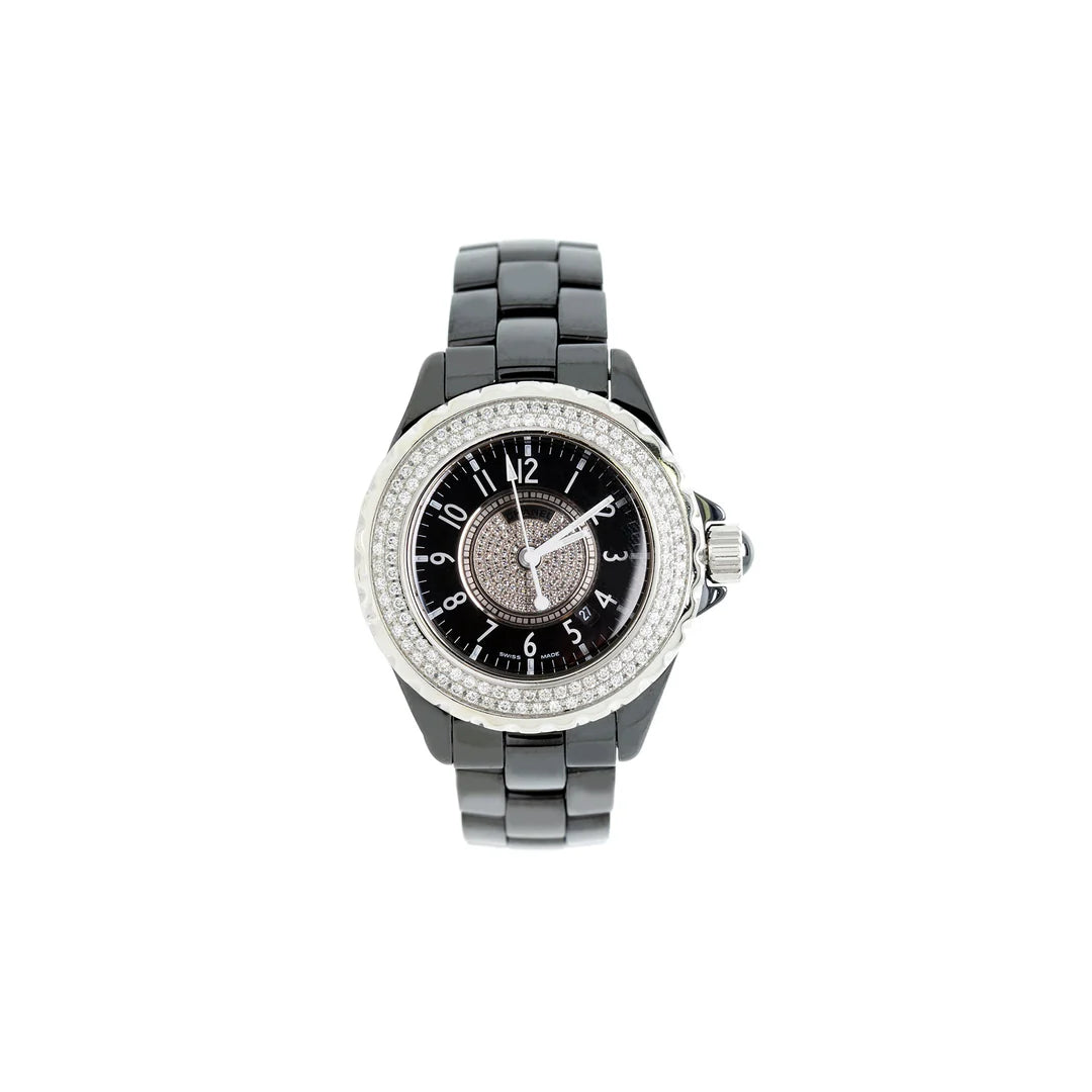 Black Ceramic Diamond J12 Watch