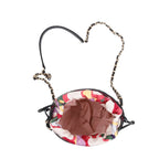 Black Perforated Calfskin See Through Bucket Bag w/ Pouch