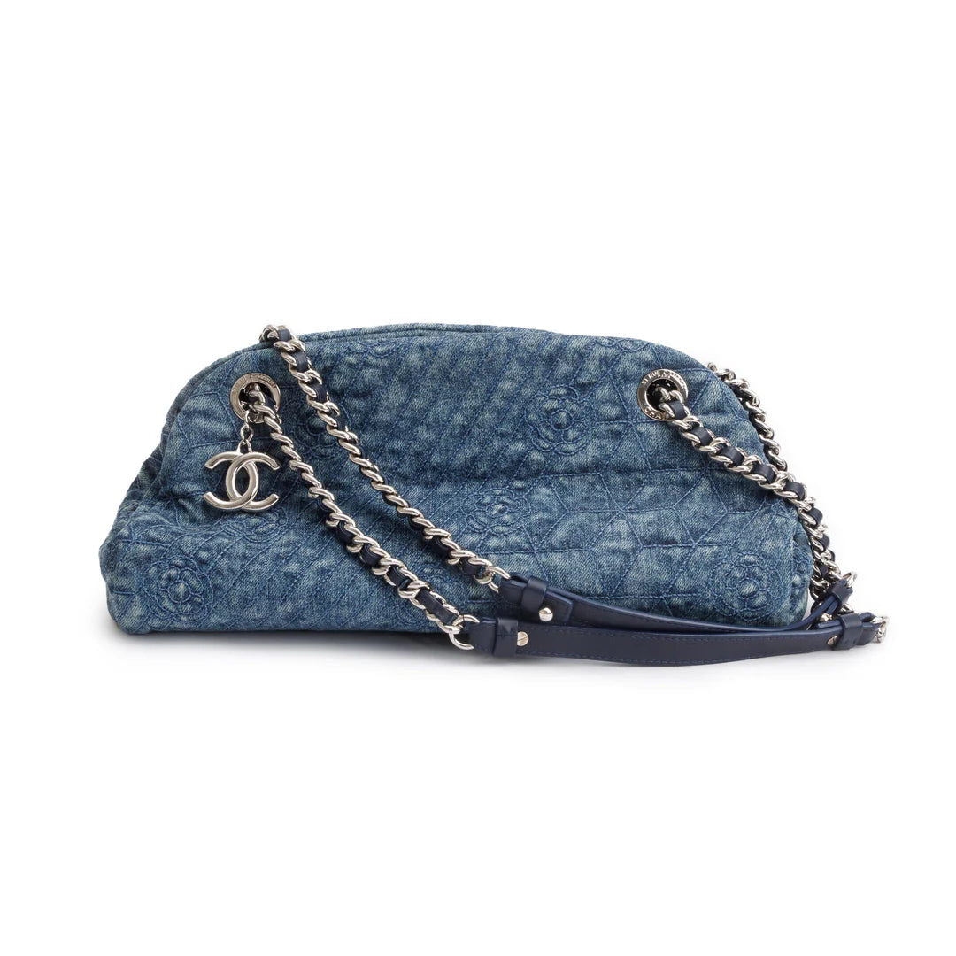 Blue Camellia Denim Just Mademoiselle Bowler Bag