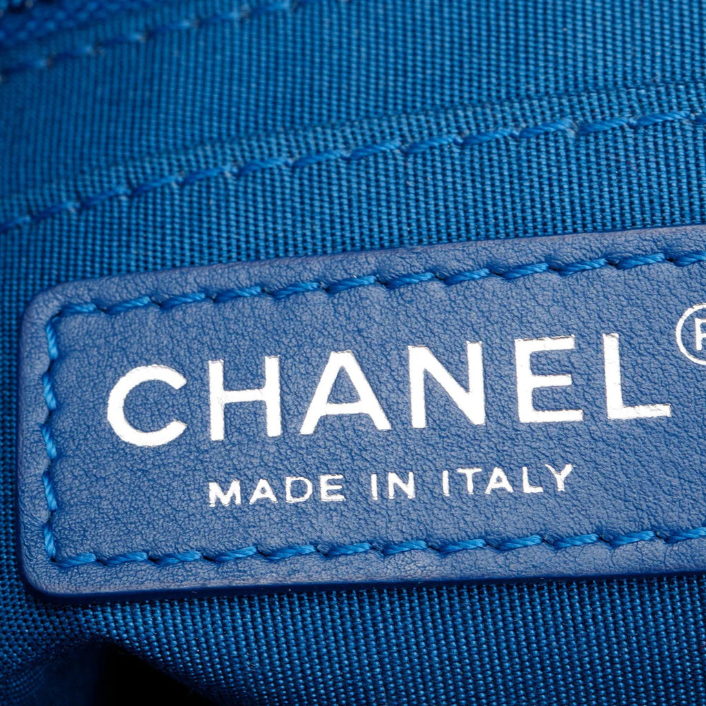 Blue Chevron Quilted Lambskin Leather Small Urban Spirit Backpack w/ Authenticity Card