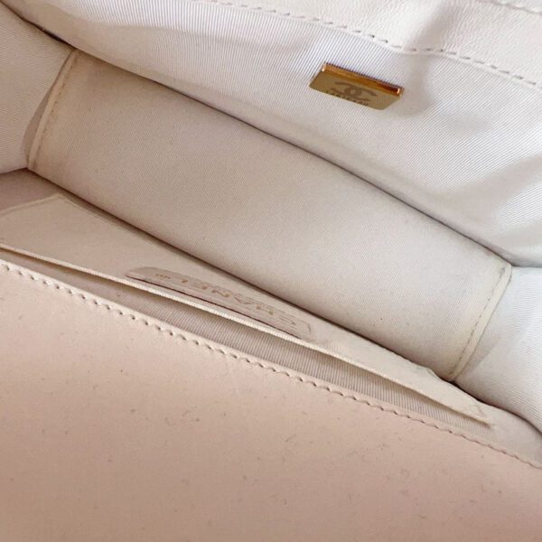 Chanel CC Front Pocket Flap Bag Stitched Calfskin Small White Coeur Cult Core