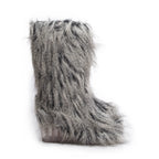 Grey Fantasy Fau Fur Icicle Heel Mukluks Boots, Size 38 Coeur Cult Core