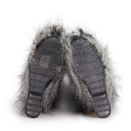 Grey Fantasy Fau Fur Icicle Heel Mukluks Boots, Size 38 Coeur Cult Core