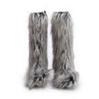 Grey Fantasy Fau Fur Icicle Heel Mukluks Boots, Size 38 Coeur Cult Core