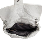 Netral Glazed Calfskin Leather Twisted Maxi Flap Bag