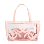 Pink Patent Leather Transparent PVC Triple CC Logo Tote Coeur Cult Core