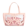 Pink Patent Leather Transparent PVC Triple CC Logo Tote Coeur Cult Core