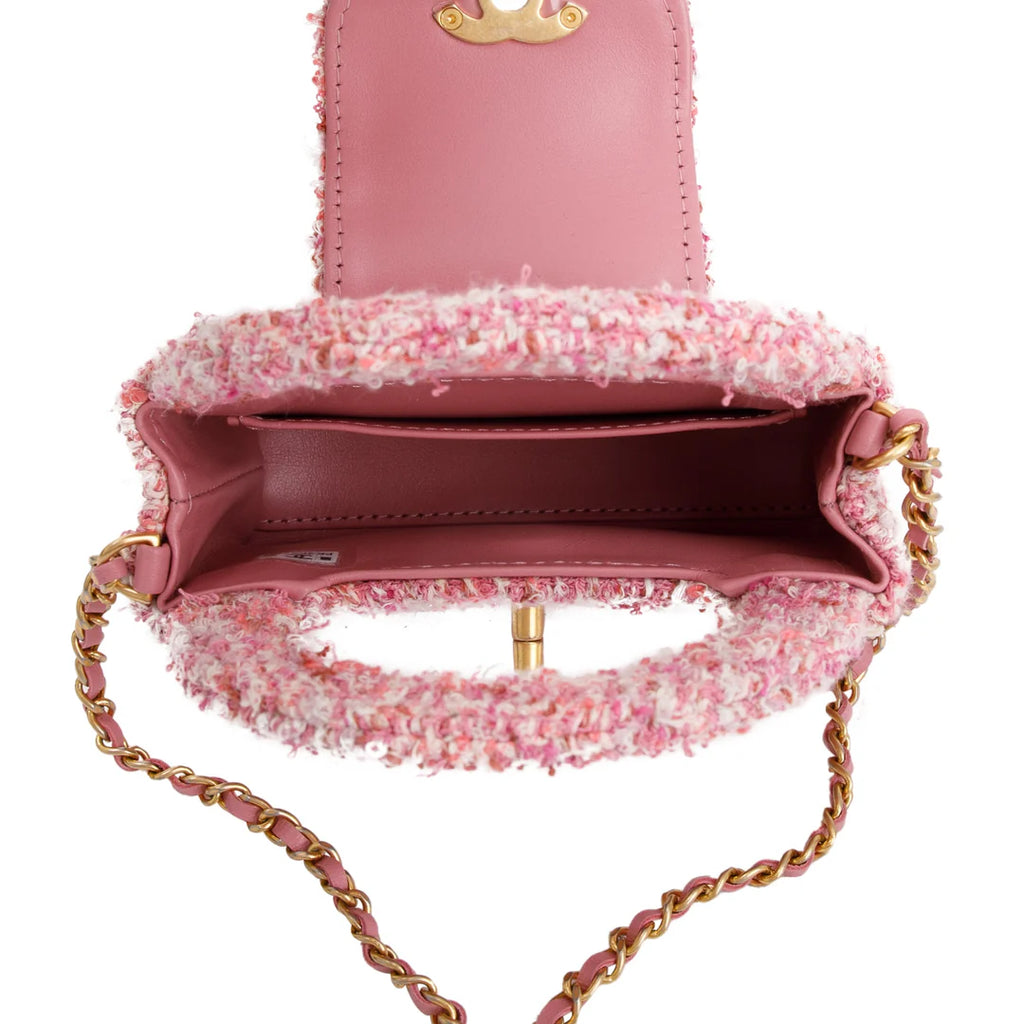 Pink Tweed Nano Kelly Shopper w/ Box Coeur Cult Core