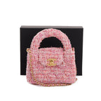 Pink Tweed Nano Kelly Shopper w/ Box Coeur Cult Core