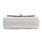 White Quilted Caviar Leather Small CC Side Note Flap Bag Coeur Cult Core