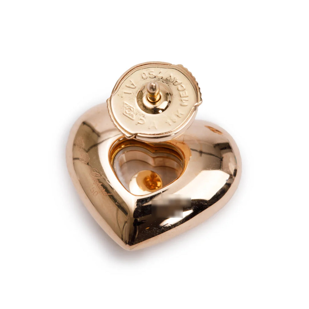 18k Rose Gold Happy Diamonds Heart Earrings