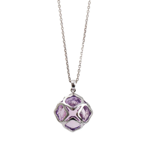 18k White Gold Amethyst Imperiale Pendant Necklace