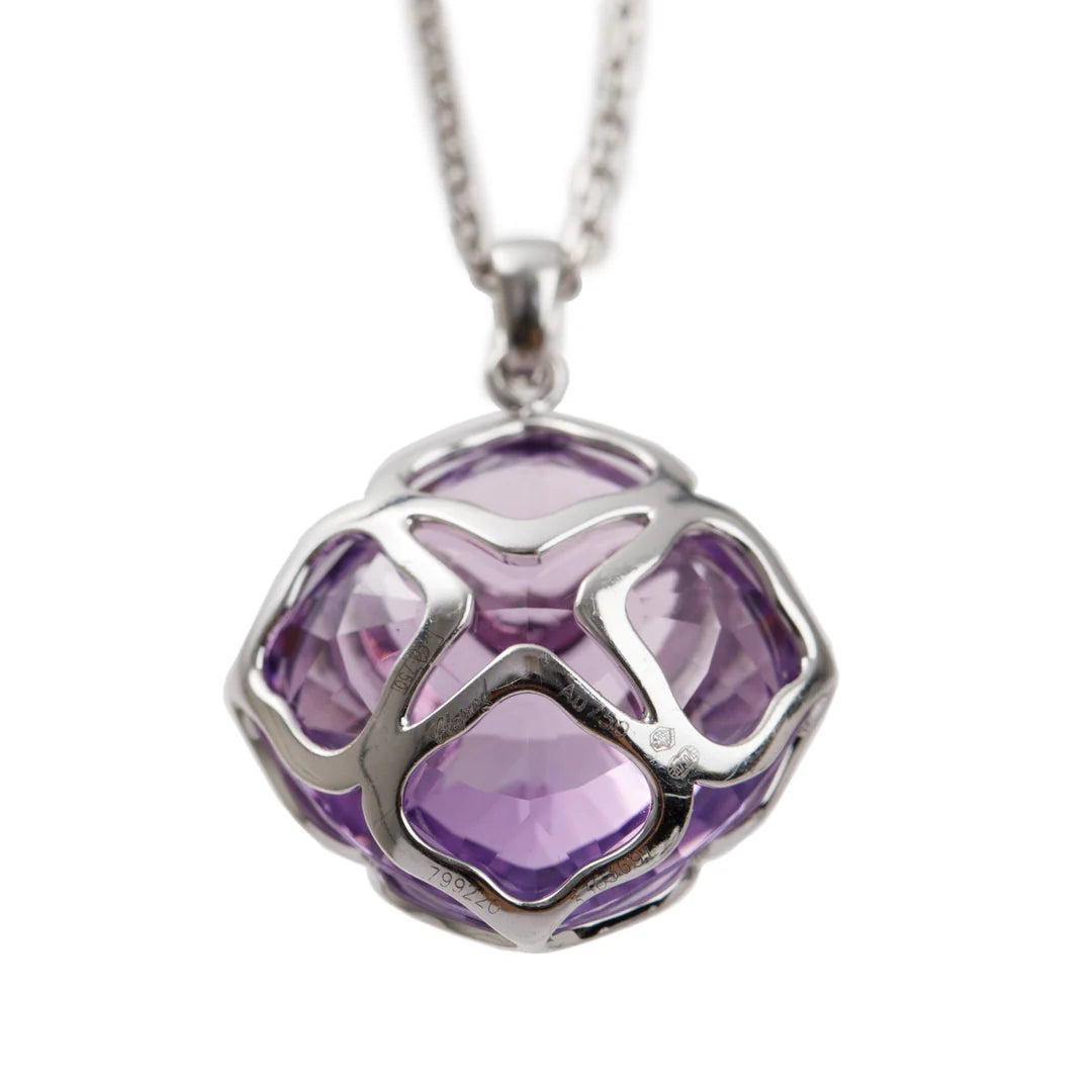 18k White Gold Amethyst Imperiale Pendant Necklace