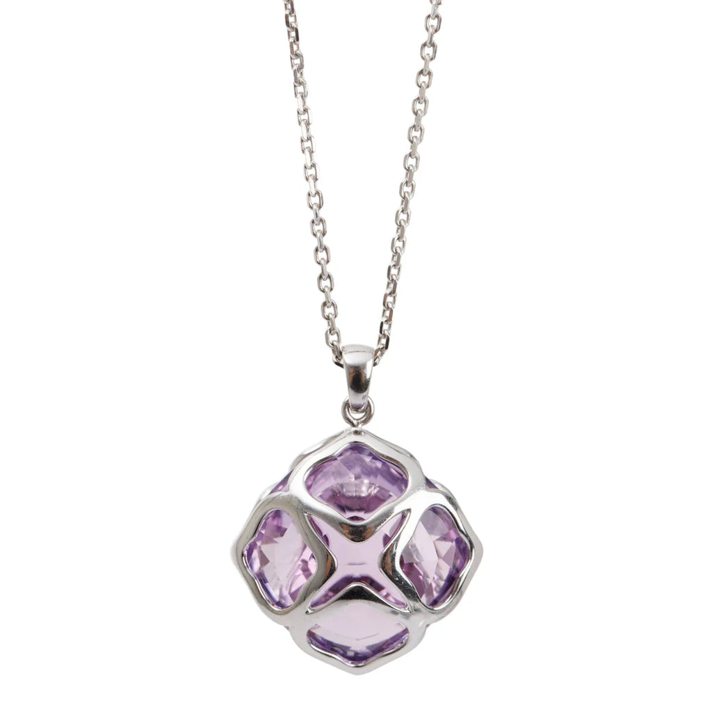 18k White Gold Amethyst Imperiale Pendant Necklace
