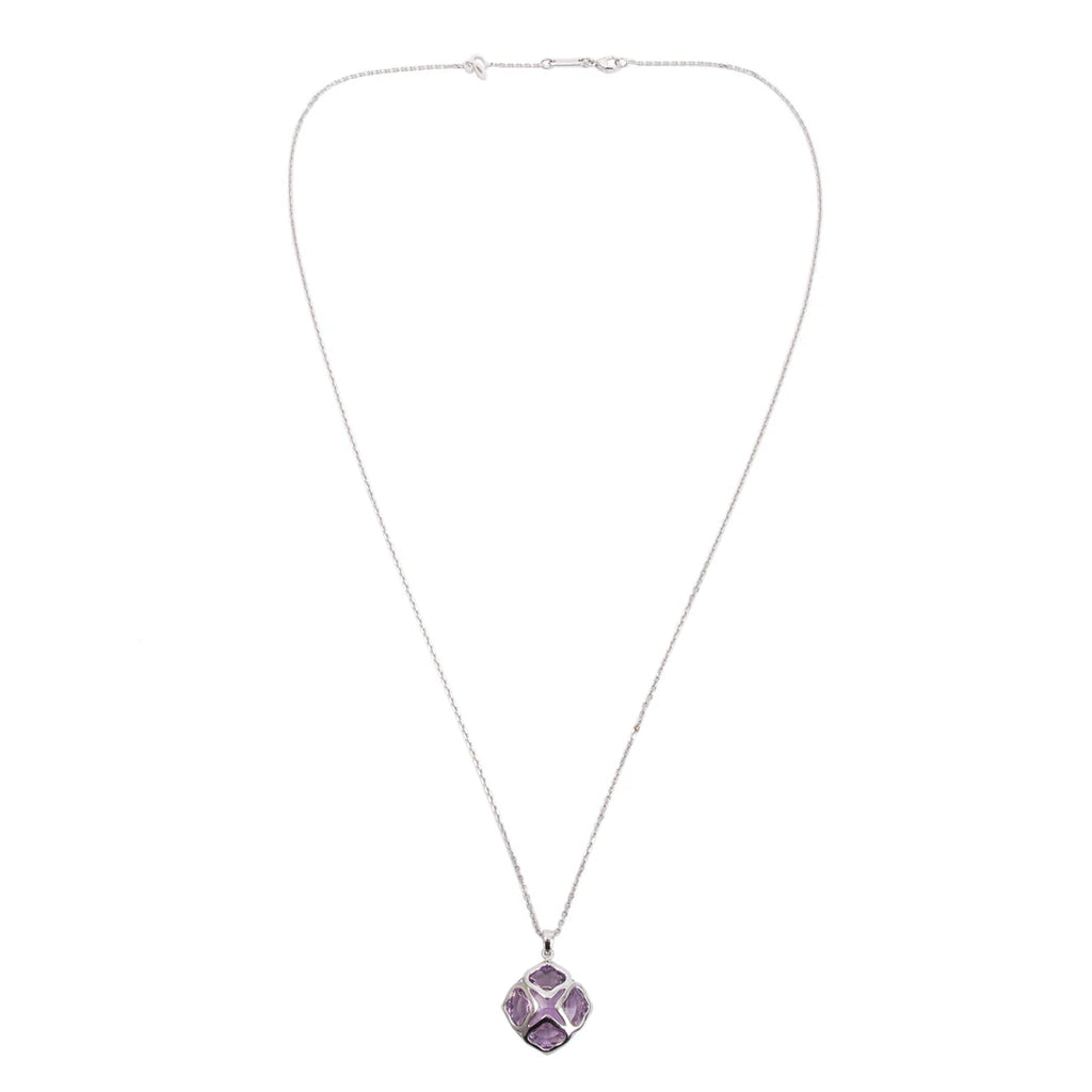 18k White Gold Amethyst Imperiale Pendant Necklace