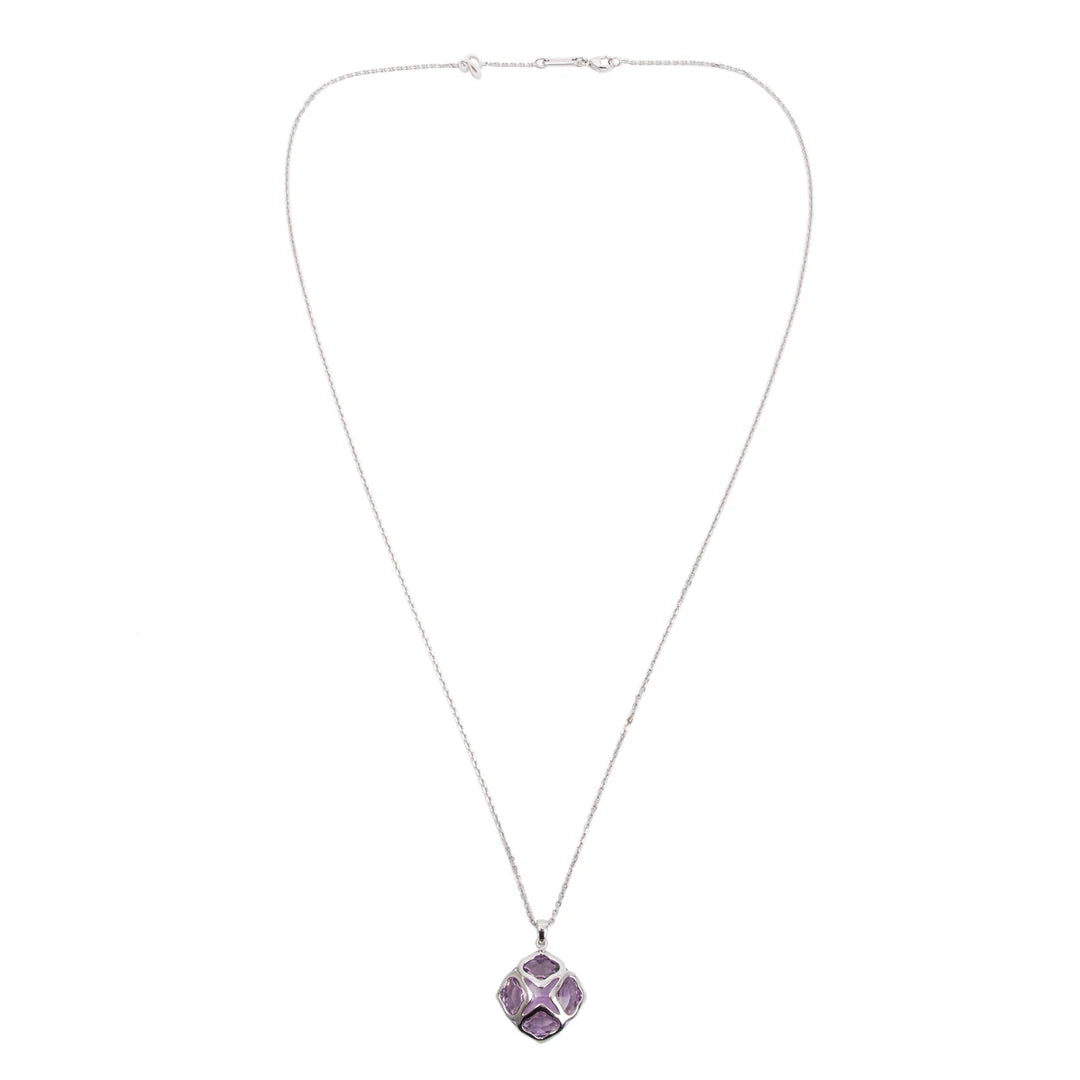 18k White Gold Amethyst Imperiale Pendant Necklace