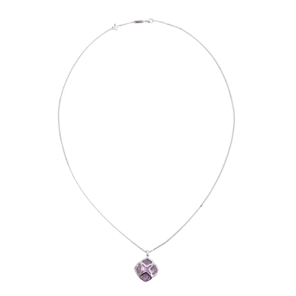 18k White Gold Amethyst Imperiale Pendant Necklace