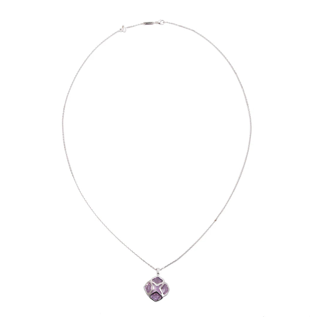 18k White Gold Amethyst Imperiale Pendant Necklace