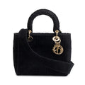 2020 Black Toile De Jouy Embroidery Medium Lady D-Lite Bag w/ Strap