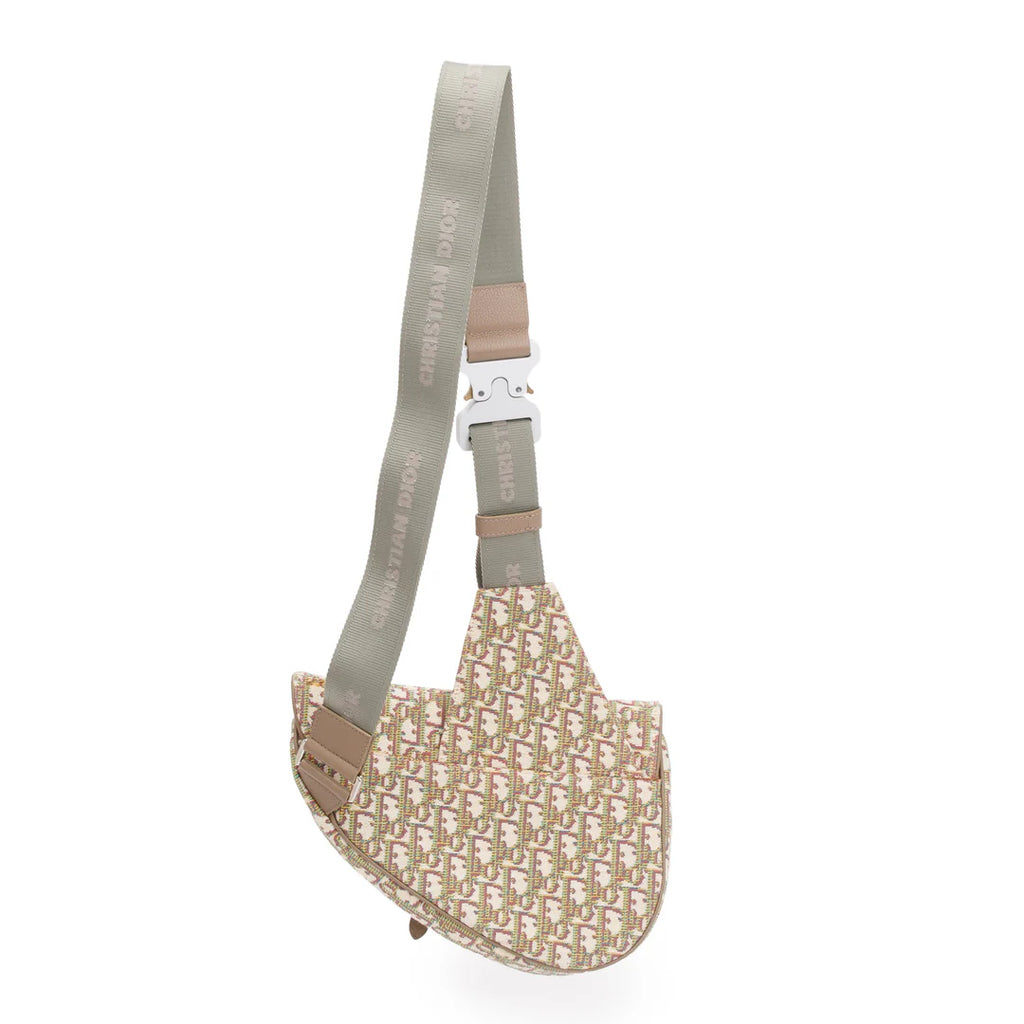 2020 Multicolour Oblique Jacquard Saddle Bag