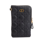 2021 Black Quilted Leather Caro Multifunctional Pouch w/ Box