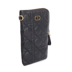2021 Black Quilted Leather Caro Multifunctional Pouch w/ Box