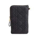 2021 Black Quilted Leather Caro Multifunctional Pouch w/ Box
