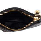 2021 Black Quilted Leather Caro Multifunctional Pouch w/ Box