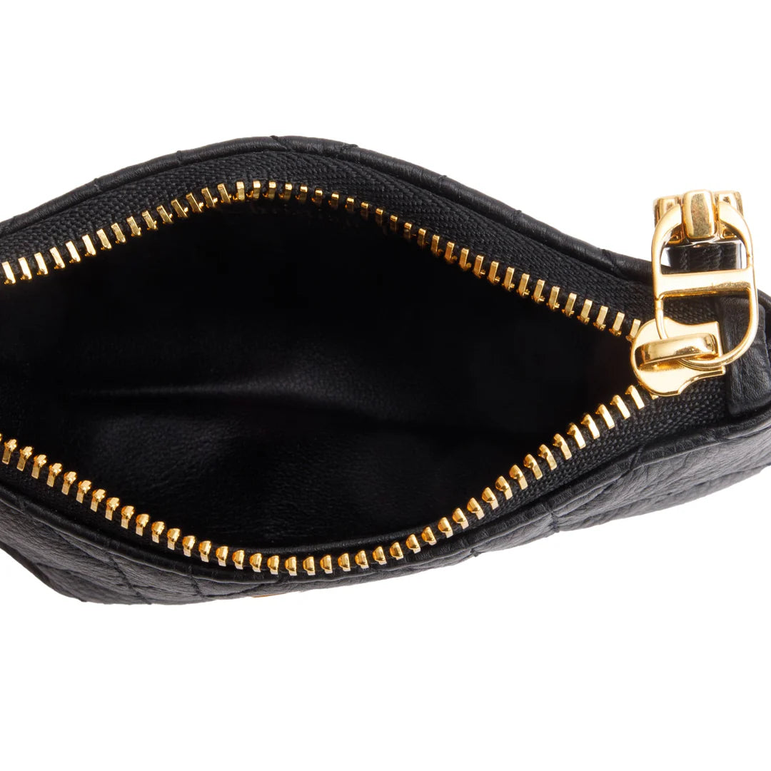 2021 Black Quilted Leather Caro Multifunctional Pouch w/ Box