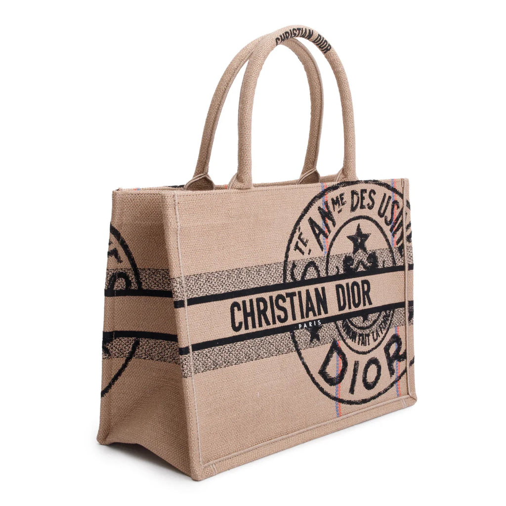 2023 Beige Canvas L'Union Fait La Force Medium Book Tote w/ Authenticity Card